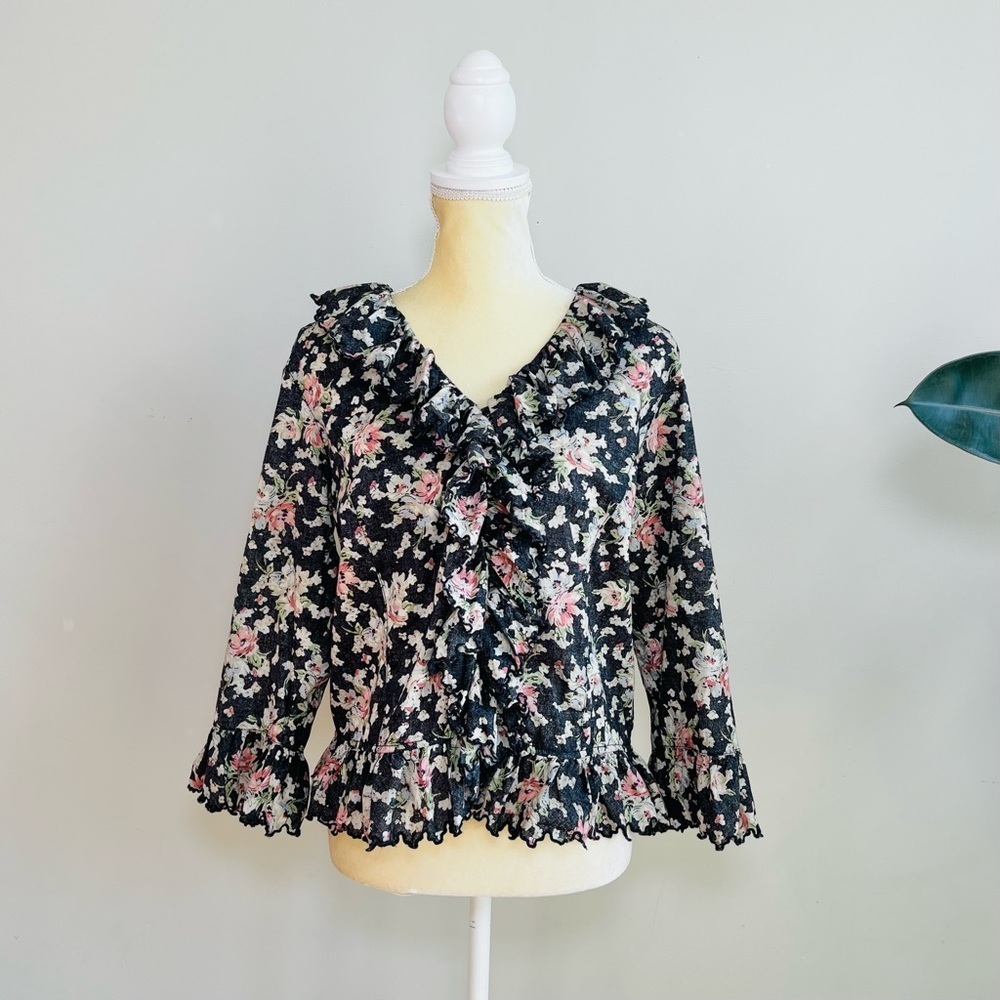Lauren Ralph Lauren Jeans Co. Romantic Ruffled Floral Cotton Blouse
